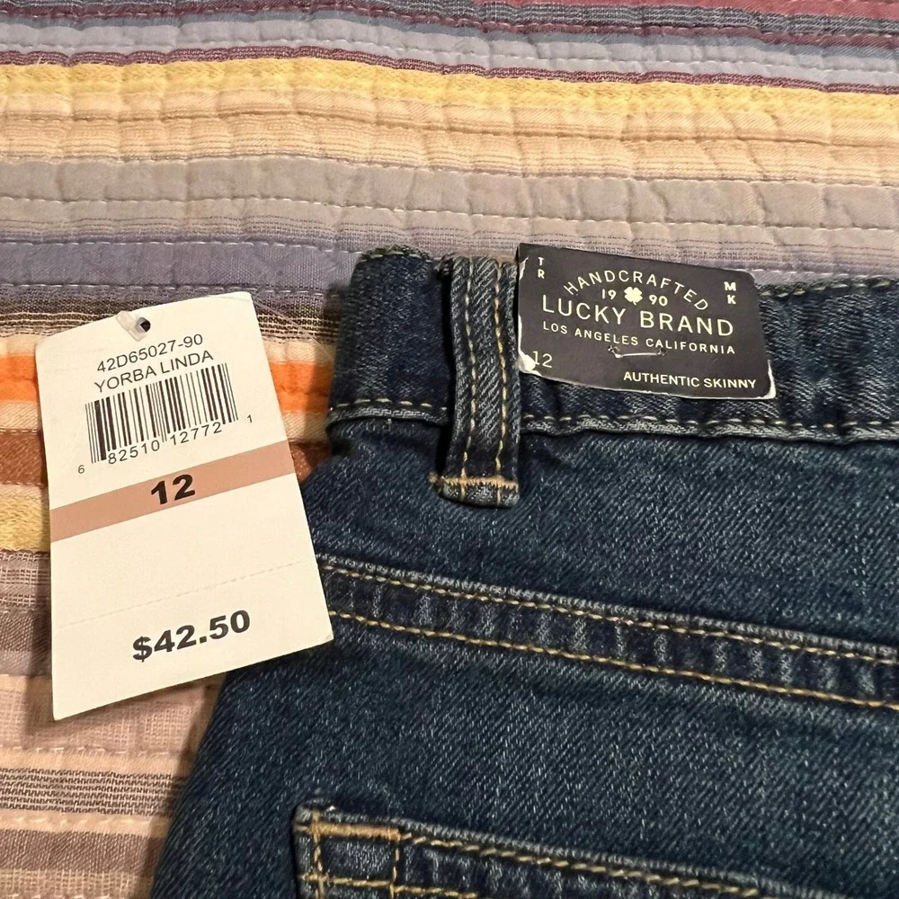 Lucky Brand Kids Girls Size 12 Authentic‎ Skinny Blue Jeans Yorba Linda NWT